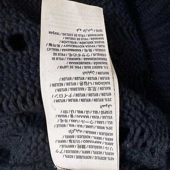 Abercrombie & Fitch Womens Pullover Sweater V-Neck Knitted Wool Navy Black Mediu - Picture 4 of 4